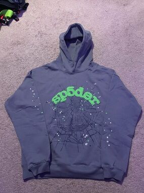 Slate grey Sp5der hoodie